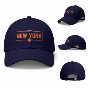 Vintage New York Hoops Pride 2026 Graphic Baseball Cap TS12 Baseball Cap Universal Fit Dark Blue Print Your Wear