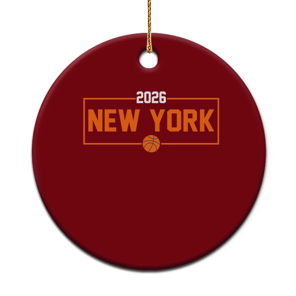 Vintage New York Hoops Pride 2026 Graphic Ceramic Ornament TS12 1pc Red Print Your Wear