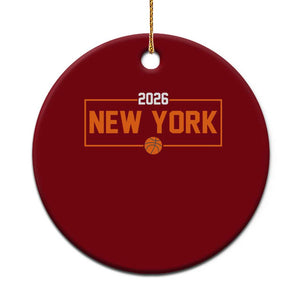 Vintage New York Hoops Pride 2026 Graphic Ceramic Ornament TS12 1pc Red Print Your Wear