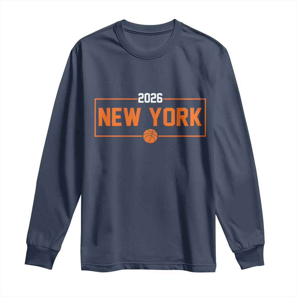 Vintage New York Hoops Pride 2026 Graphic Long Sleeve Shirt TS12 Navy Print Your Wear