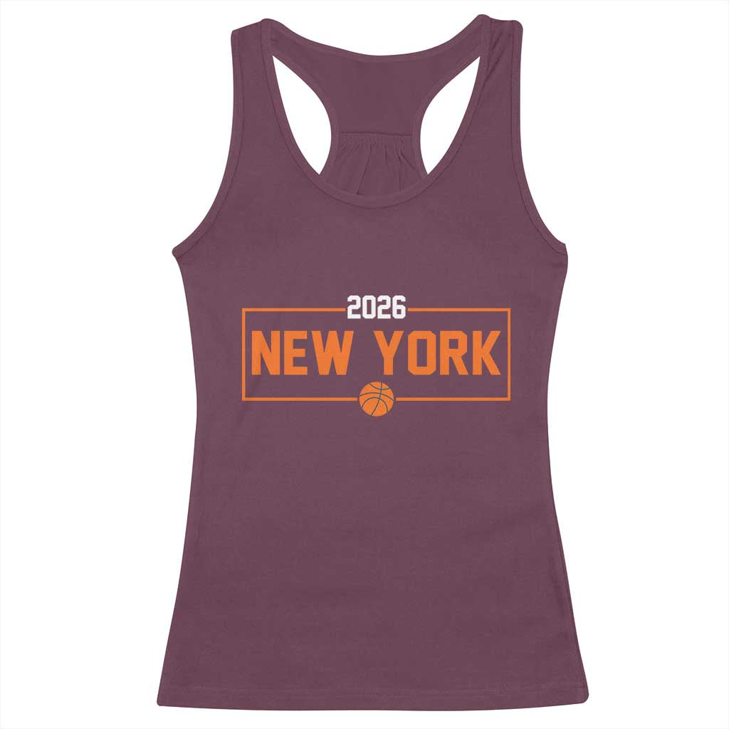 Vintage New York Hoops Pride 2026 Graphic Racerback Tank Top TS12 Maroon Print Your Wear