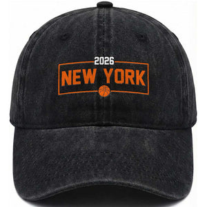 Vintage New York Hoops Pride 2026 Graphic Washed Cotton Baseball Cap TS12 Print Your Wear