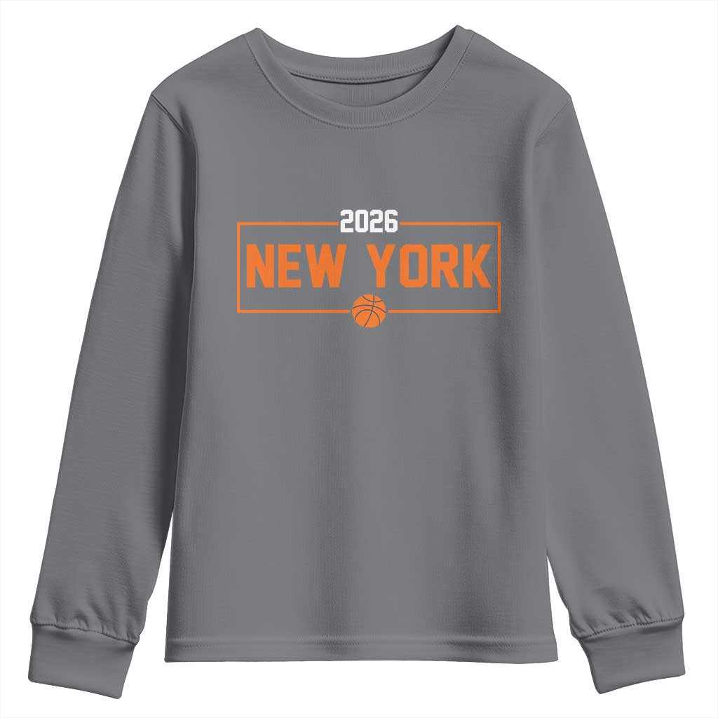 Vintage New York Hoops Pride 2026 Graphic Youth Sweatshirt TS12 Charcoal Print Your Wear
