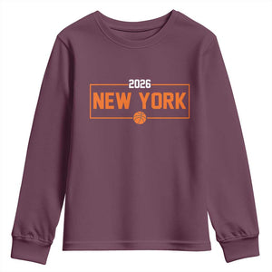 Vintage New York Hoops Pride 2026 Graphic Youth Sweatshirt TS12 Maroon Print Your Wear