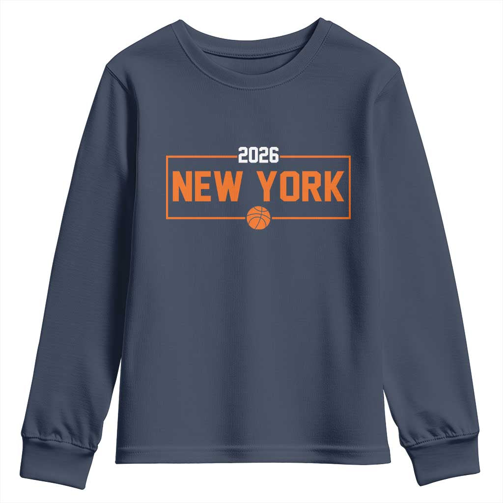 Vintage New York Hoops Pride 2026 Graphic Youth Sweatshirt TS12 Navy Print Your Wear