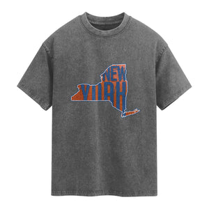 New York State Pride Graphic Washed Cotton T-Shirt Basketball Fan Gift