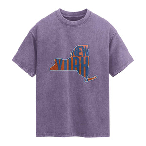New York State Pride Graphic Washed Cotton T-Shirt Basketball Fan Gift