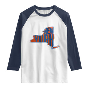 New York State Pride Graphic Raglan Shirt Basketball Fan Gift TS12 White Navy Print Your Wear