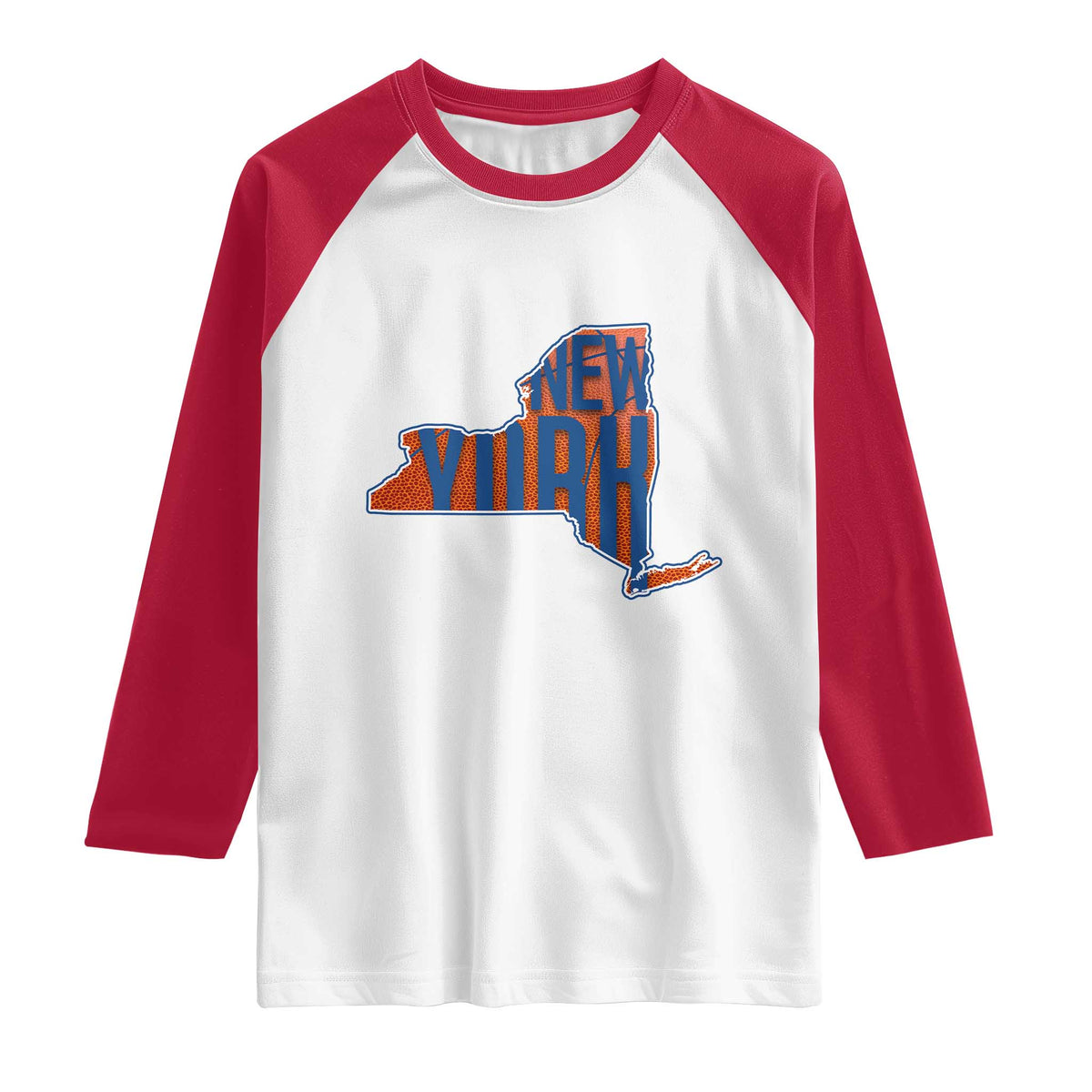 New York State Pride Graphic Raglan Shirt Basketball Fan Gift TS12 White Red Print Your Wear