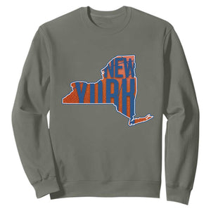 New York State Pride Graphic Sweatshirt Basketball Fan Gift TS12 Military Green Print Your Wear