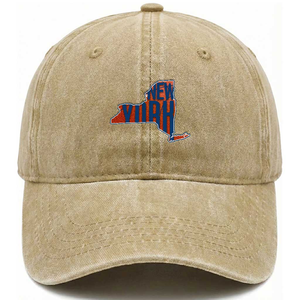 New York State Pride Graphic Washed Cotton Baseball Cap Basketball Fan Gift TS12 Print Your Wear