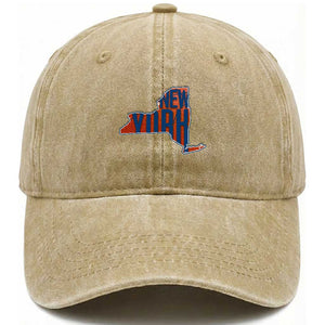 New York State Pride Graphic Washed Cotton Baseball Cap Basketball Fan Gift TS12 Print Your Wear