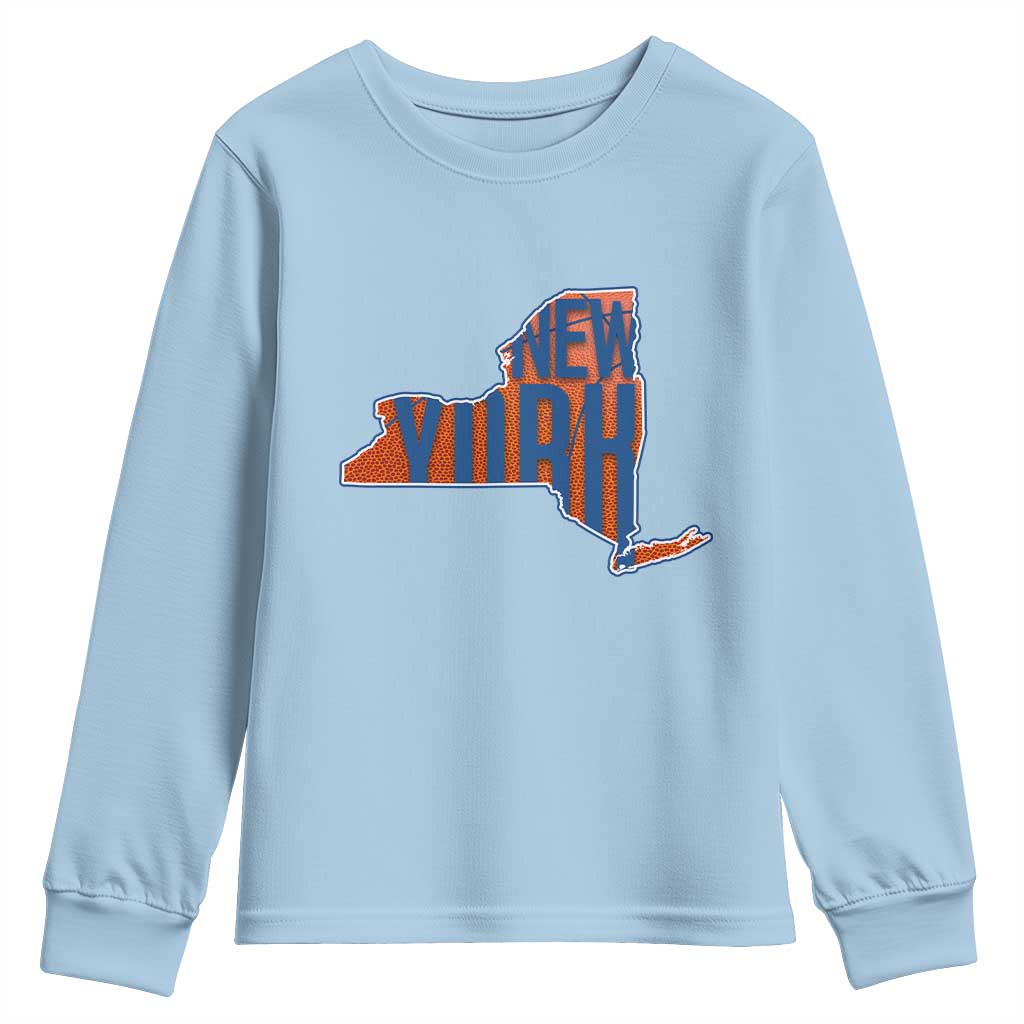 New York State Pride Graphic Youth Sweatshirt Basketball Fan Gift TS12 Light Blue Print Your Wear