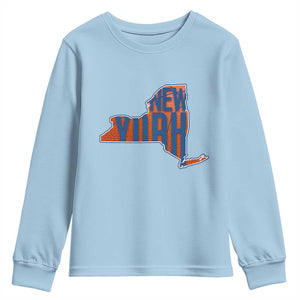 New York State Pride Graphic Youth Sweatshirt Basketball Fan Gift TS12 Light Blue Print Your Wear