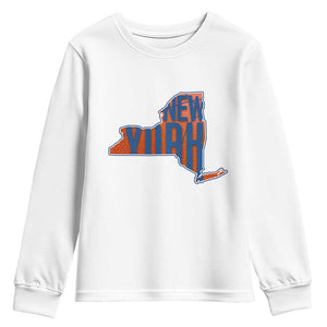 New York State Pride Graphic Youth Sweatshirt Basketball Fan Gift TS12 White Print Your Wear