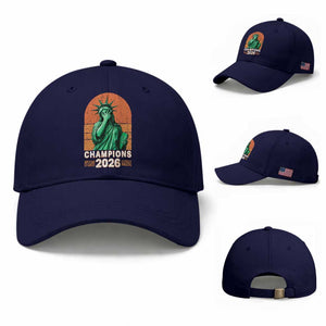 Vintage Statue Of Liberty Champions 2026 Baseball Cap New York Pride TS12 Baseball Cap Universal Fit Dark Blue Print Your Wear