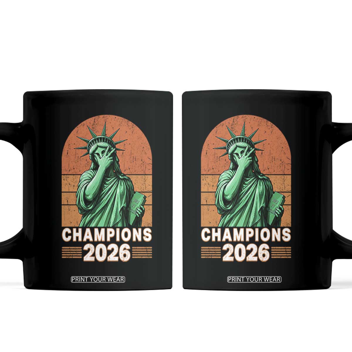 Vintage Statue Of Liberty Champions 2026 Coffee Mug New York Pride TS12 Black Print Your Wear