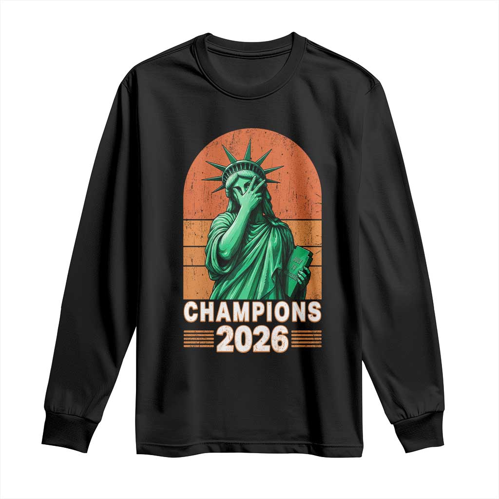 Vintage Statue Of Liberty Champions 2026 Long Sleeve Shirt New York Pride TS12 Black Print Your Wear