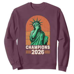 Vintage Statue Of Liberty Champions 2026 Sweatshirt New York Pride TS12 Maroon Print Your Wear