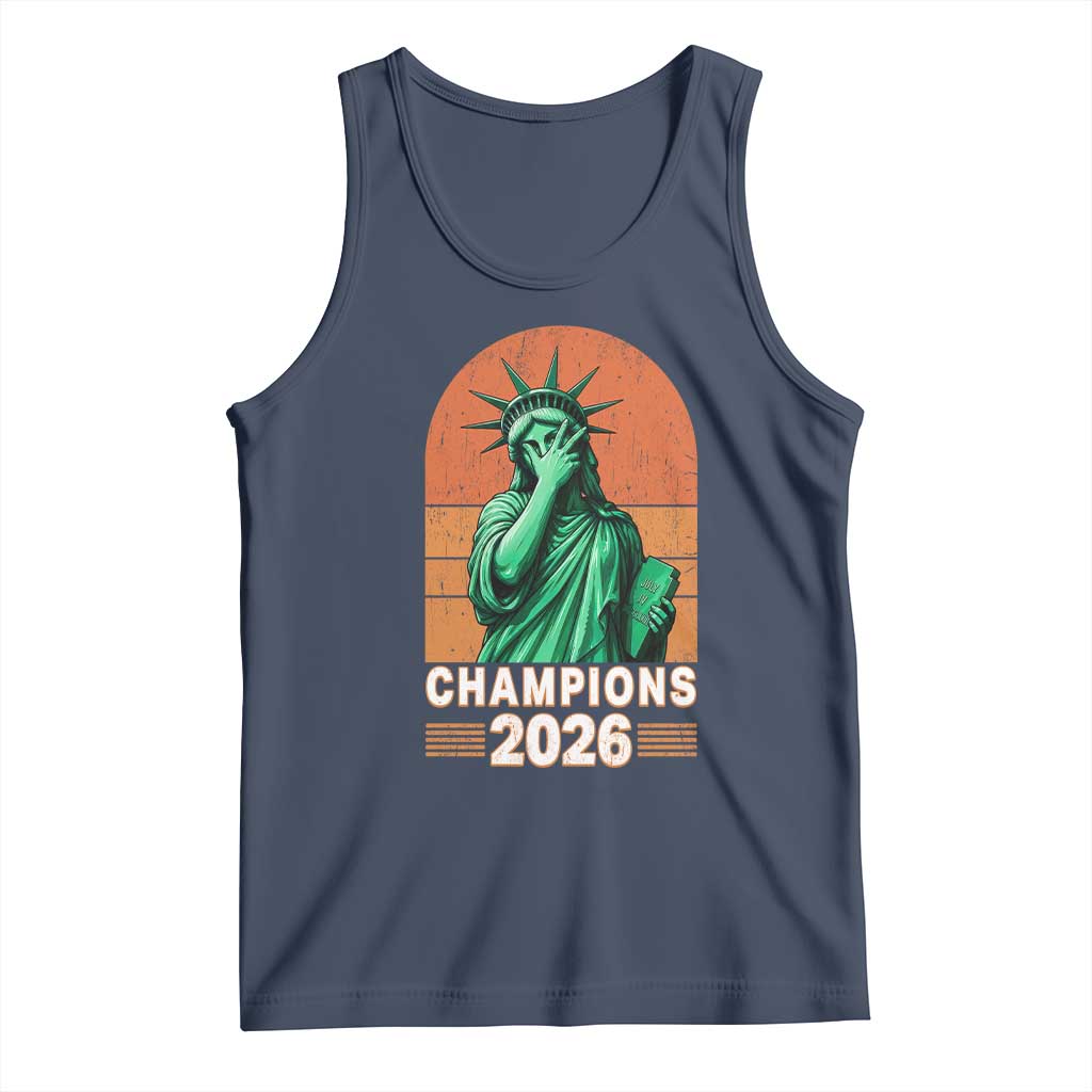 Vintage Statue Of Liberty Champions 2026 Tank Top New York Pride TS12 Navy Print Your Wear