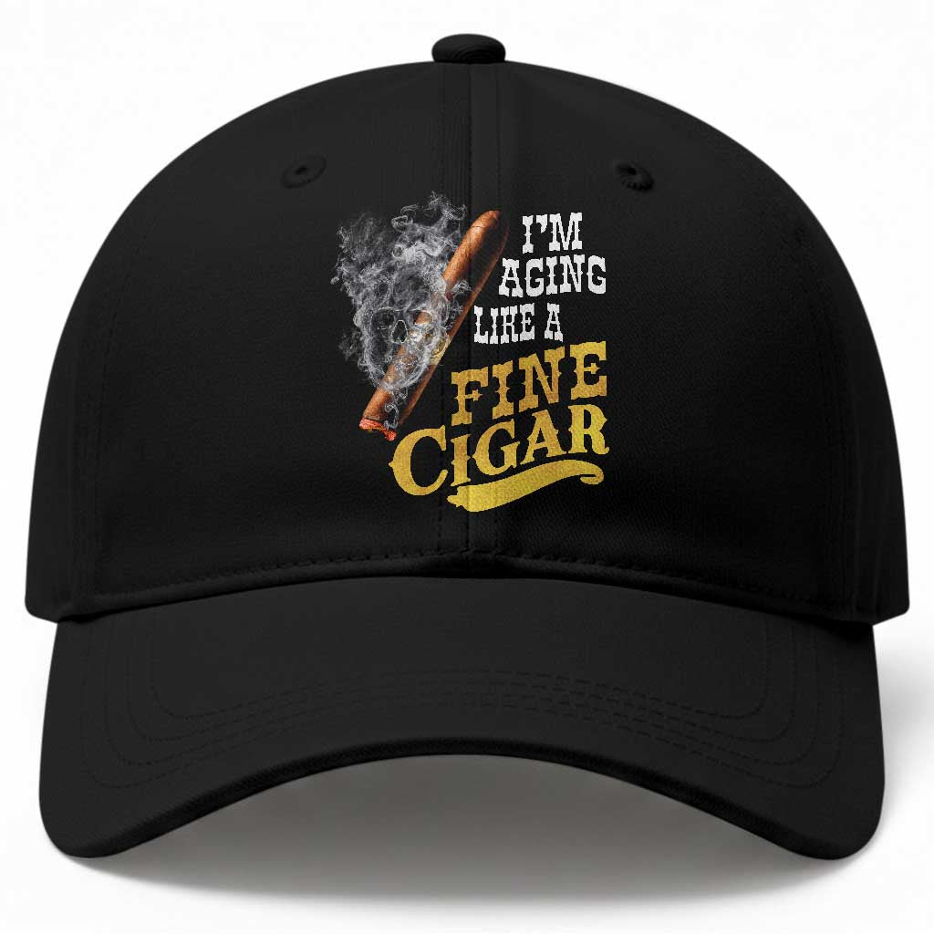 Cigar Lovers Baseball Cap I Am Aging Like A Fine Cigar TS12 Print Your Wear