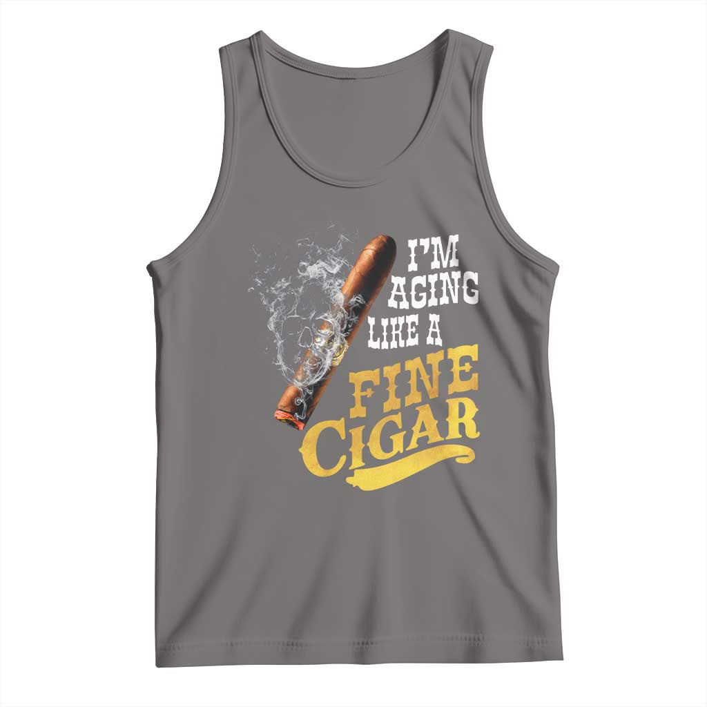 Cigar Lovers Tank Top I Am Aging Like A Fine Cigar TS12 Deep Heather Print Your Wear