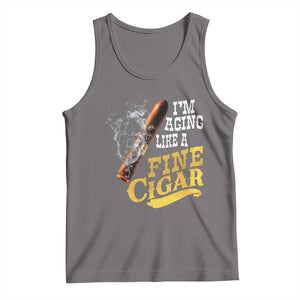Cigar Lovers Tank Top I Am Aging Like A Fine Cigar TS12 Deep Heather Print Your Wear