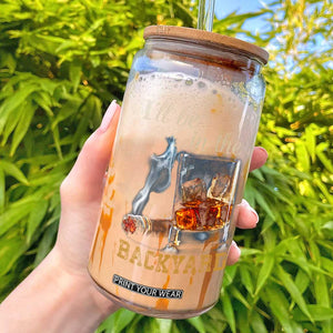 Cigar Bourbon Lovers Glass Can I Will Be In The Backyard TS12 Black Print Your Wear