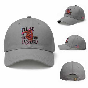 Bourbon And Cigar Lover Baseball Cap I Will Be In The Backyard TS12 Baseball Cap Universal Fit Sport Gray Print Your Wear