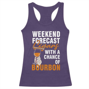 Weekend Forecast Cigars And Bourbon Racerback Tank Top Gift For Women TS12 Purple Print Your Wear