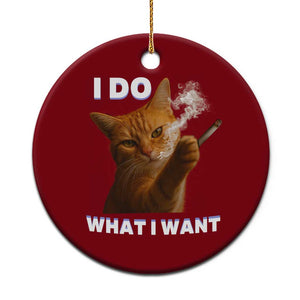 Funny Smoking Cat Ceramic Ornament I Do What I Want Sarcastic Cats Meme TS12 1pc Red Print Your Wear