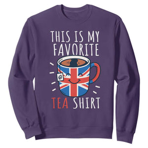 Funny Tea Lover Sweatshirt This Is My Favorite Tea Shirt Party UK Flag TS12 Purple Print Your Wear