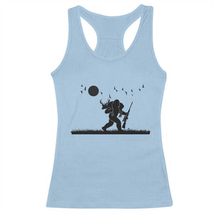 Bigfoot Hunting With Rifle Racerback Tank Top Funny Outdoor Hunter Gift TS12 Light Blue Print Your Wear