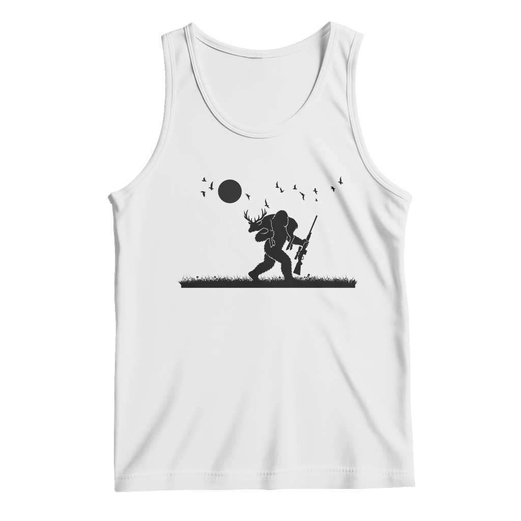 Bigfoot Hunting With Rifle Tank Top Funny Outdoor Hunter Gift TS12 White Print Your Wear