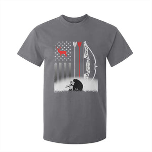 Bow Deer Hunting T Shirt For Kid American Flag Hunter Gift TS12 Charcoal Print Your Wear