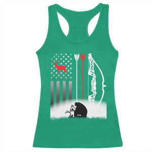 Bow Deer Hunting Racerback Tank Top American Flag Hunter Gift TS12 Irish Green Print Your Wear