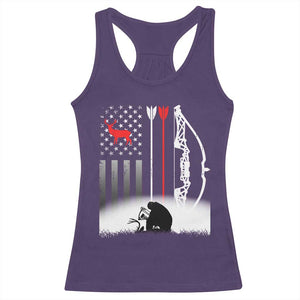 Bow Deer Hunting Racerback Tank Top American Flag Hunter Gift TS12 Purple Print Your Wear
