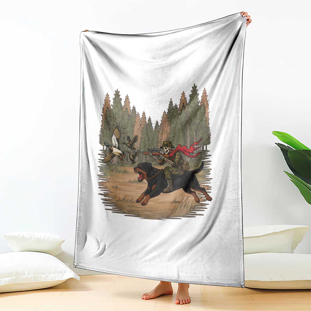 Funny Skeleton Riding Labrador Hunting Throw Blanket Gift For Hunter TS12 Print Your Wear