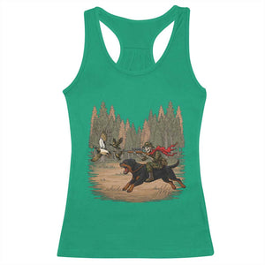 Funny Skeleton Riding Labrador Hunting Racerback Tank Top Gift For Hunter TS12 Irish Green Print Your Wear