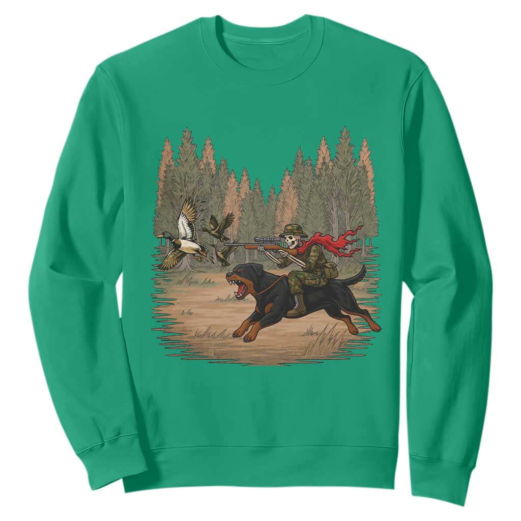 Funny Skeleton Riding Labrador Hunting Sweatshirt Gift For Hunter TS12 Irish Green Print Your Wear