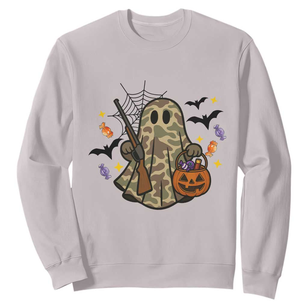 Funny Camo Hunter Halloween Ghost Costume Sweatshirt TS12 Ice Gray Print Your Wear