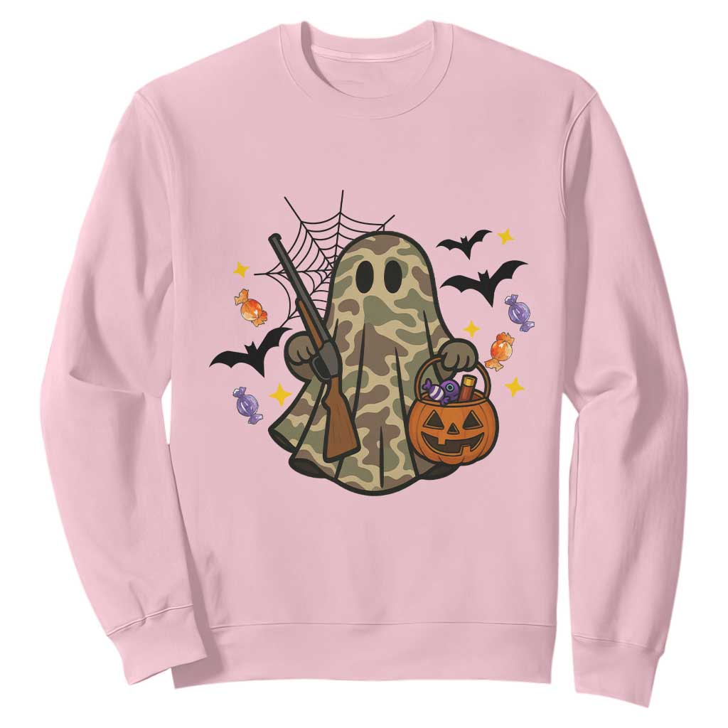 Funny Camo Hunter Halloween Ghost Costume Sweatshirt TS12 Light Pink Print Your Wear