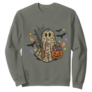 Funny Camo Hunter Halloween Ghost Costume Sweatshirt TS12 Military Green Print Your Wear