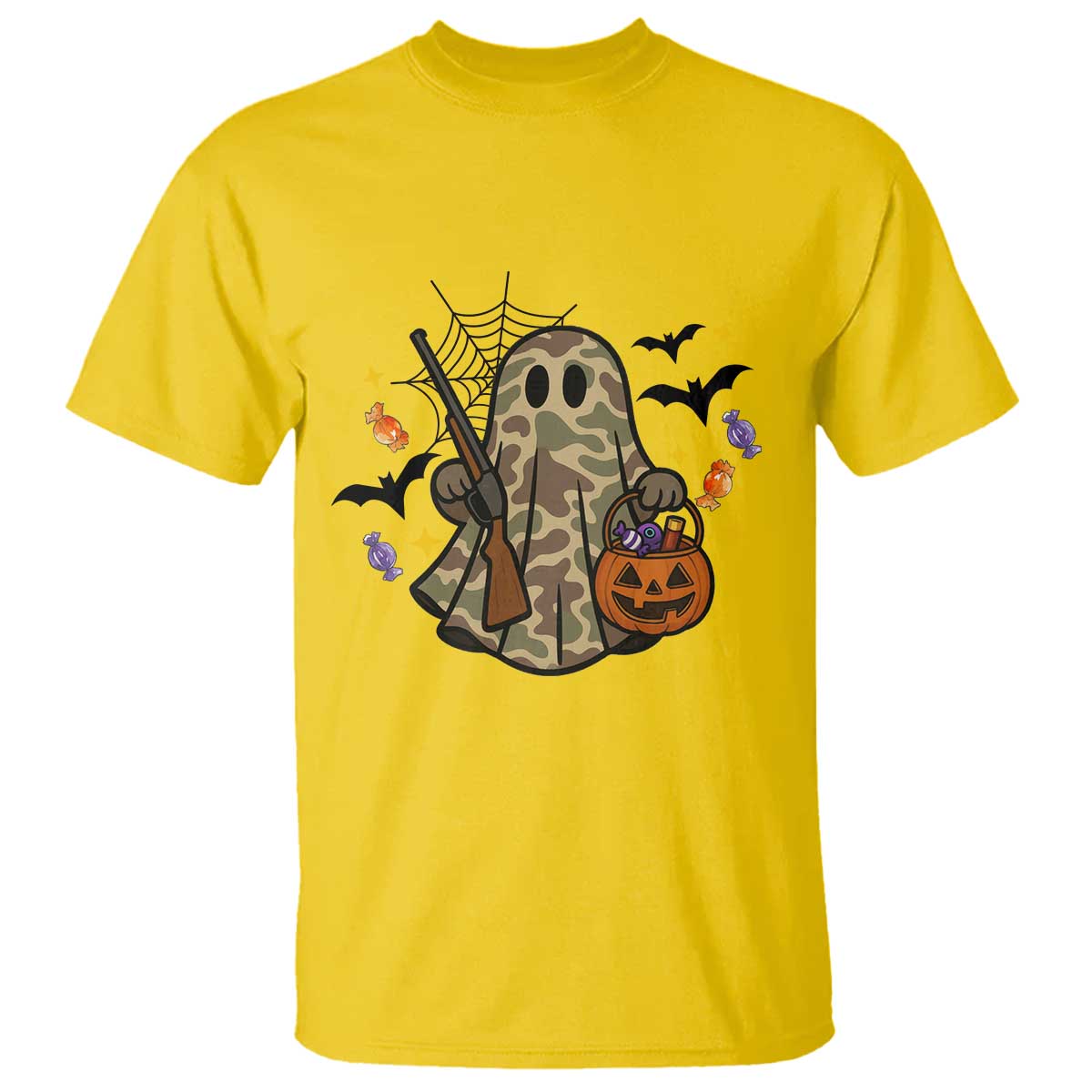 Funny Camo Hunter Halloween Ghost Costume T Shirt TS12 Daisy Print Your Wear