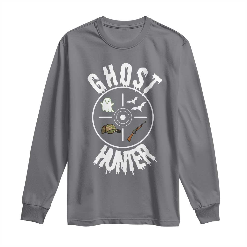 Funny Halloween Ghost Hunter Long Sleeve Shirt Trick Or Treat Costume TS12 Charcoal Print Your Wear