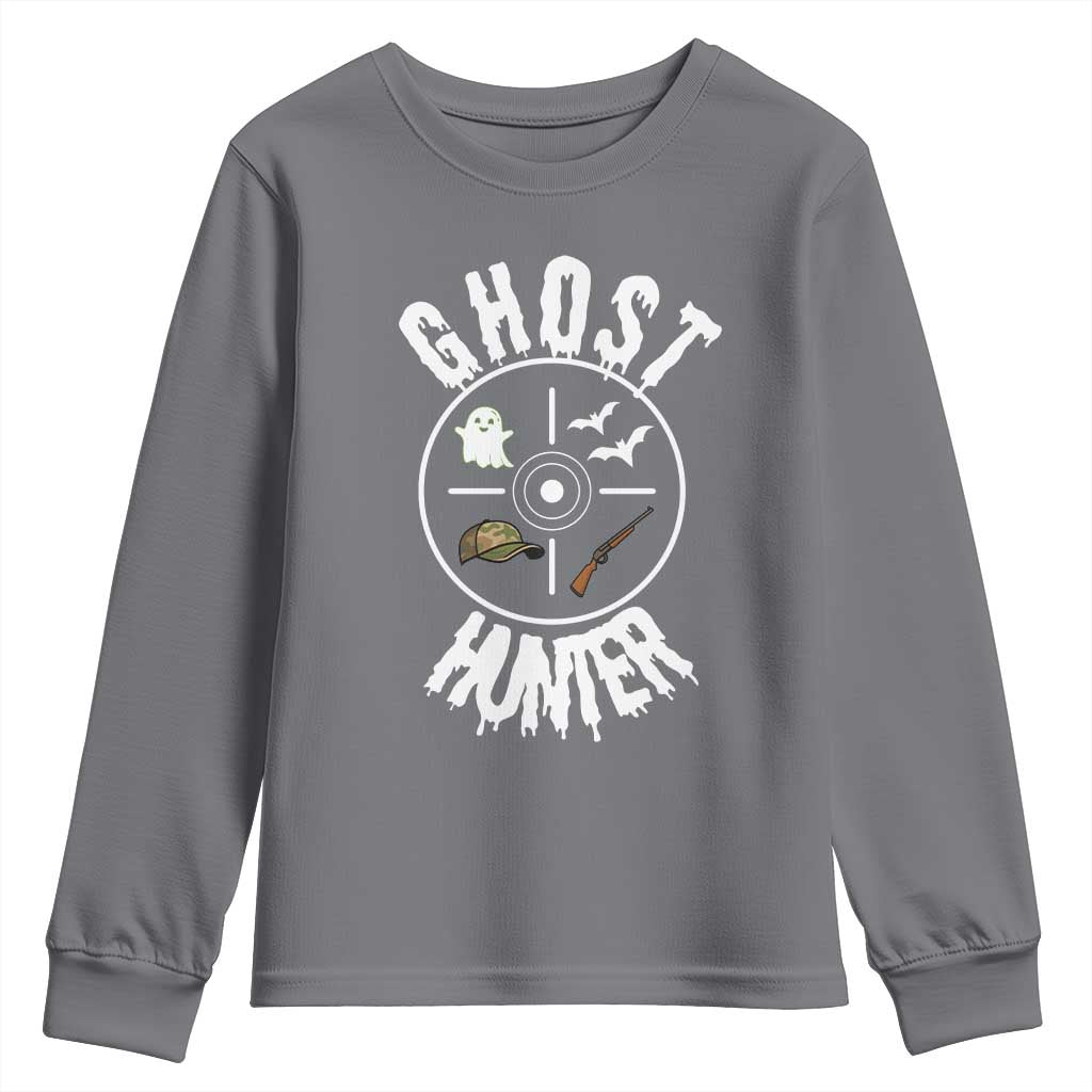 Funny Halloween Ghost Hunter Youth Sweatshirt Trick Or Treat Costume TS12 Charcoal Print Your Wear