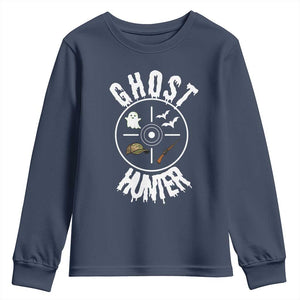 Funny Halloween Ghost Hunter Youth Sweatshirt Trick Or Treat Costume TS12 Navy Print Your Wear