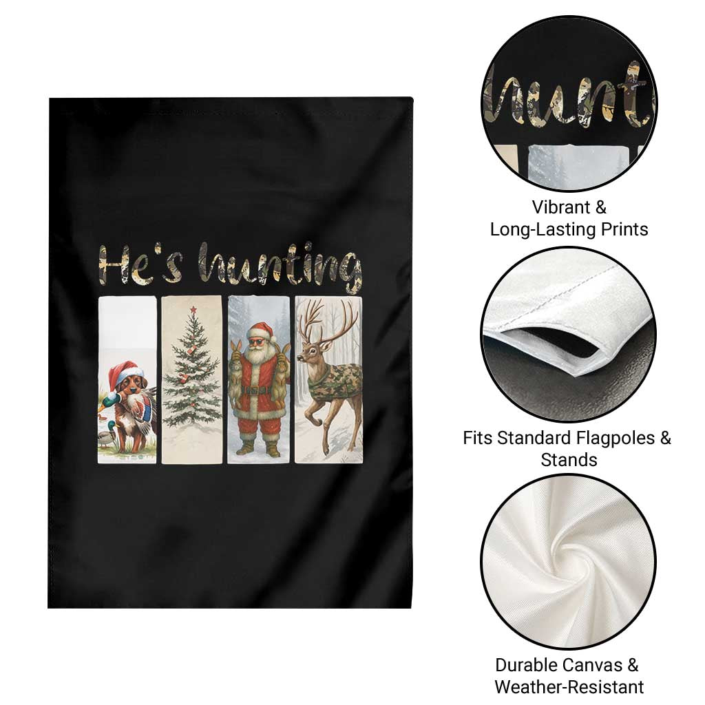 Santa Funny Christmas Hunter Look Garden Flag He Is Hunting TS12 Print Your Wear