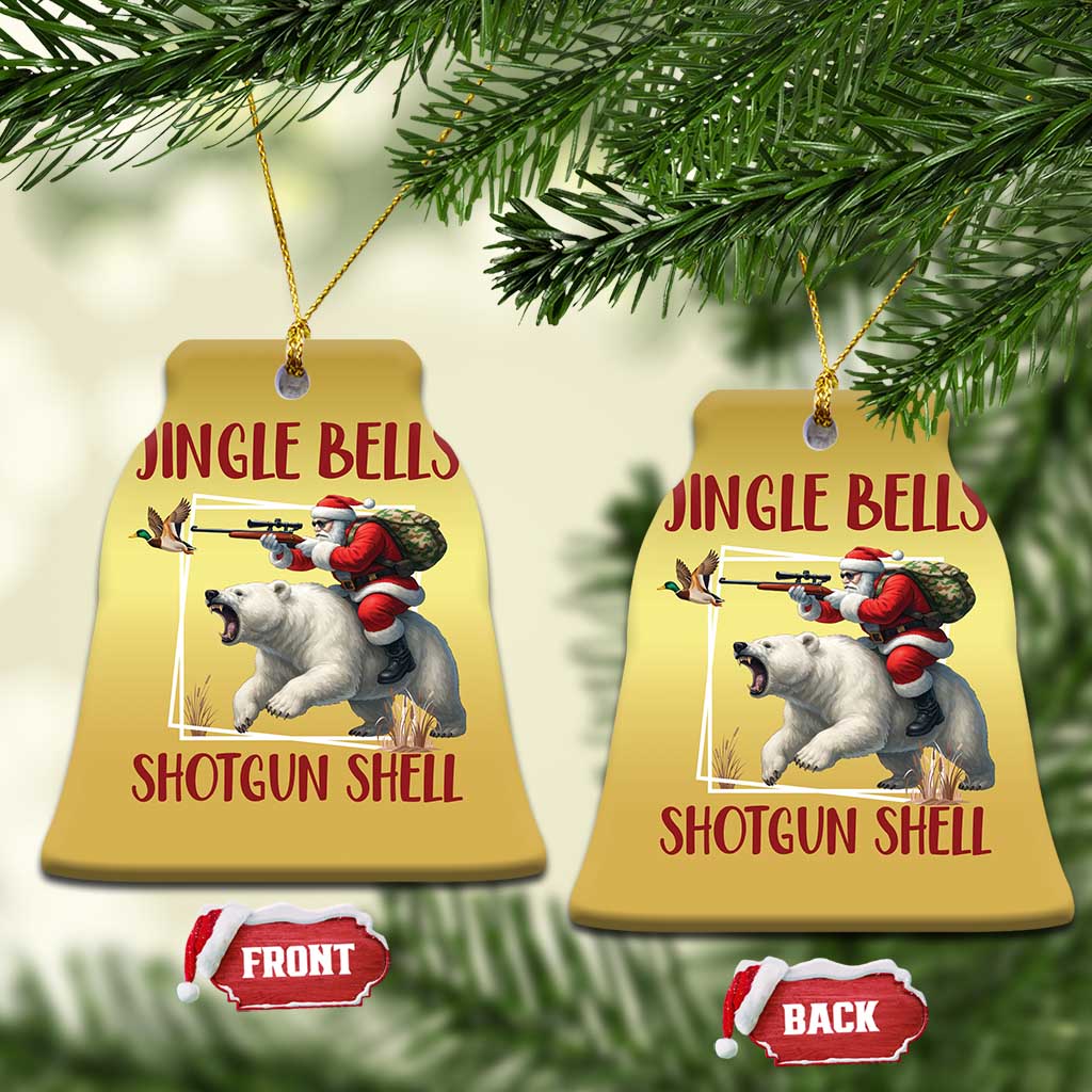 Funny Xmas Hunting Christmas Ornament Jingle Bells Shotgun Shells TS12 Bell Flake Gold Print Your Wear