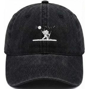Sasquatch Hunter With Rifle Washed Cotton Baseball Cap Funny Bigfoot Outdoor Design TS12 Washed Cap Universal Fit Black Print Your Wear